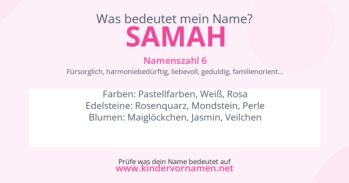 Was bedeutet der Name Samah?