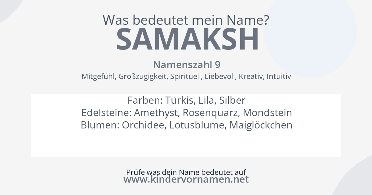 Was bedeutet der Name Samaksh?