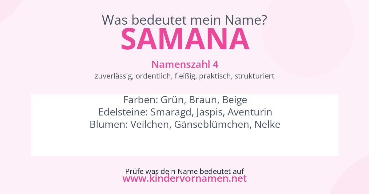 Was bedeutet der Name Samana?