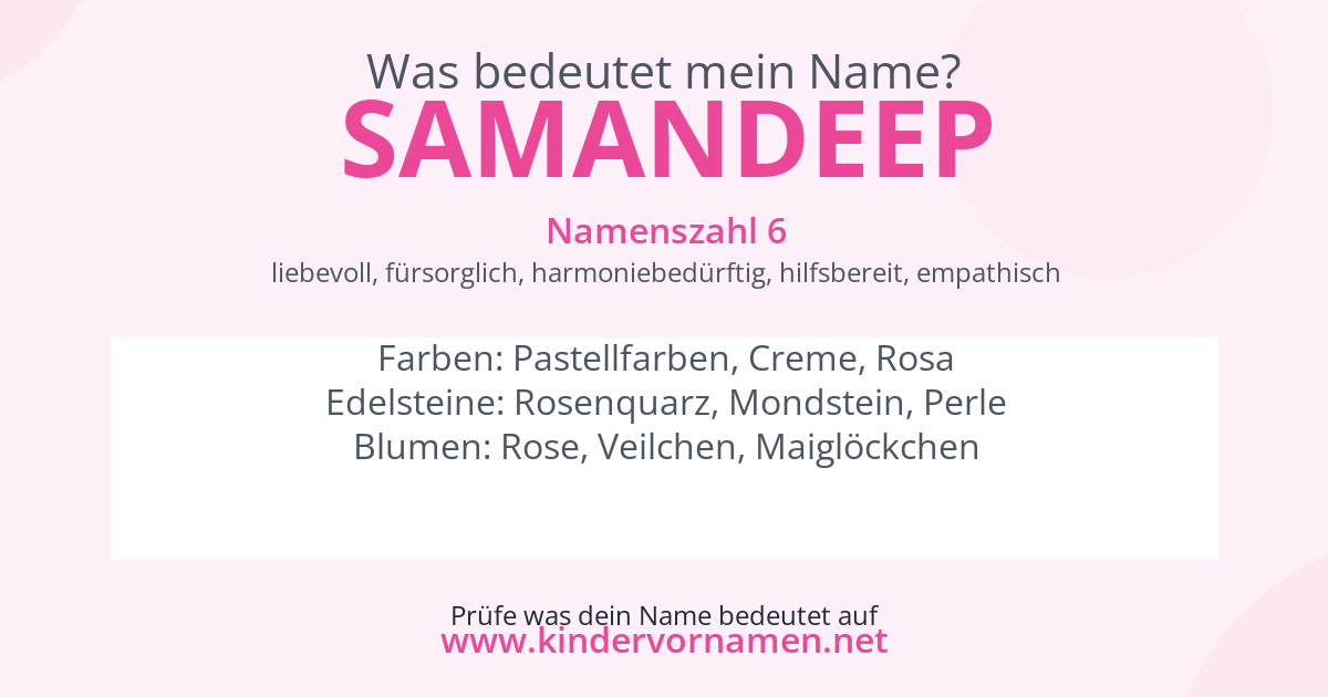 Was bedeutet der Name Samandeep?