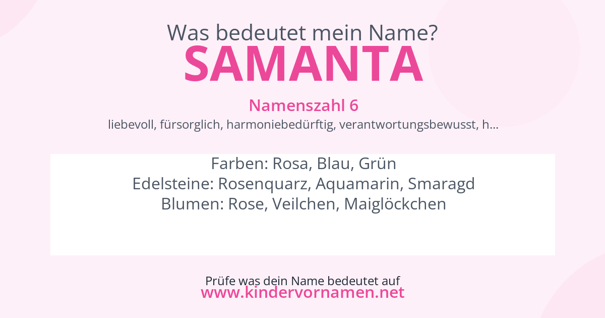 Was bedeutet der Name Samanta?