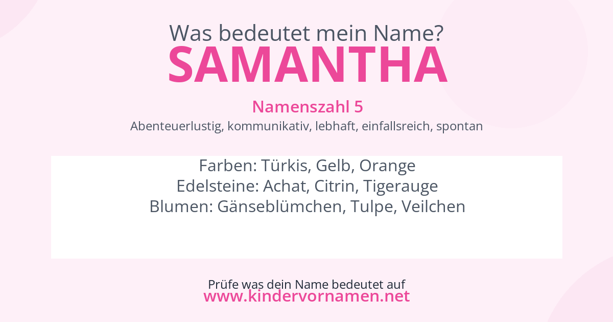 Was bedeutet der Name Samantha?