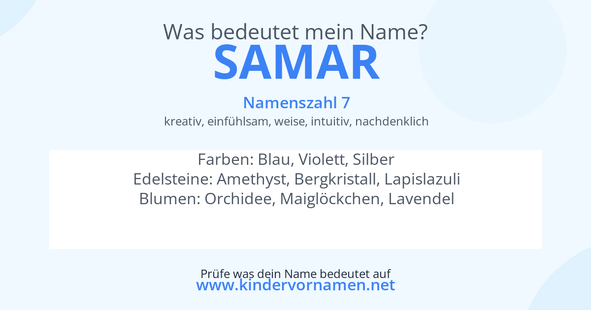 Was bedeutet der Name Samar?