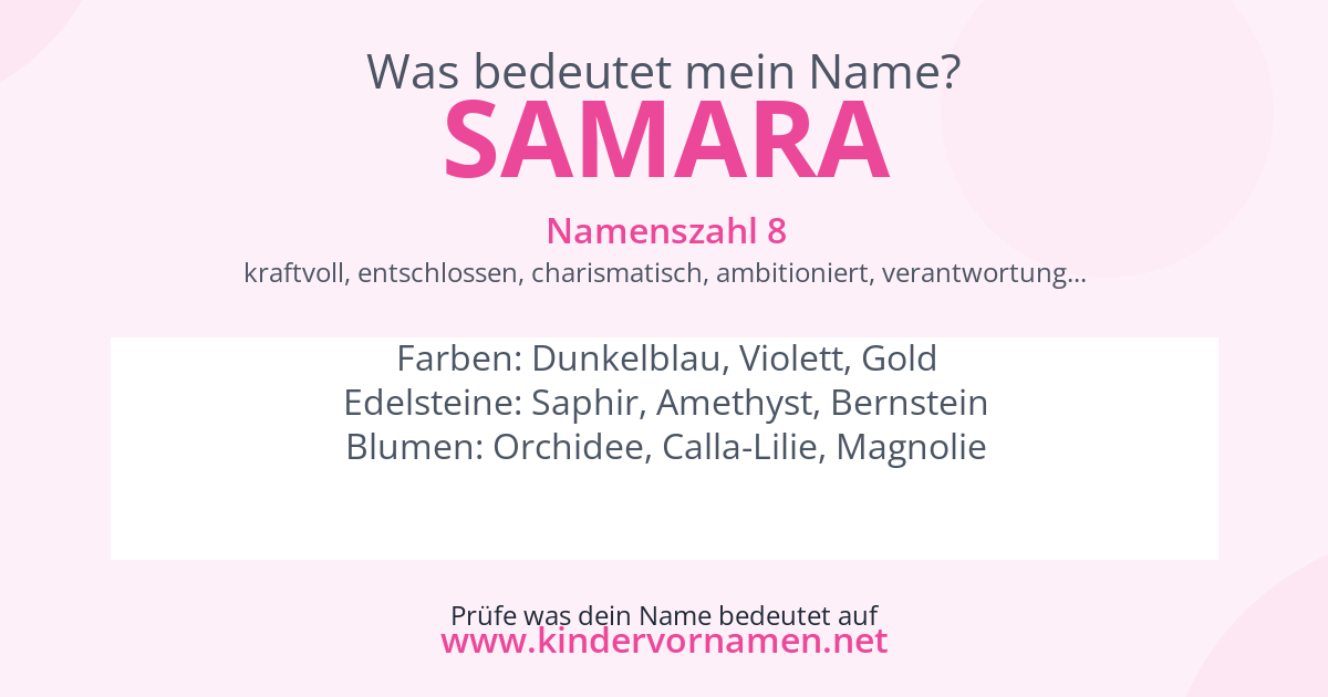 Was bedeutet der Name Samara?