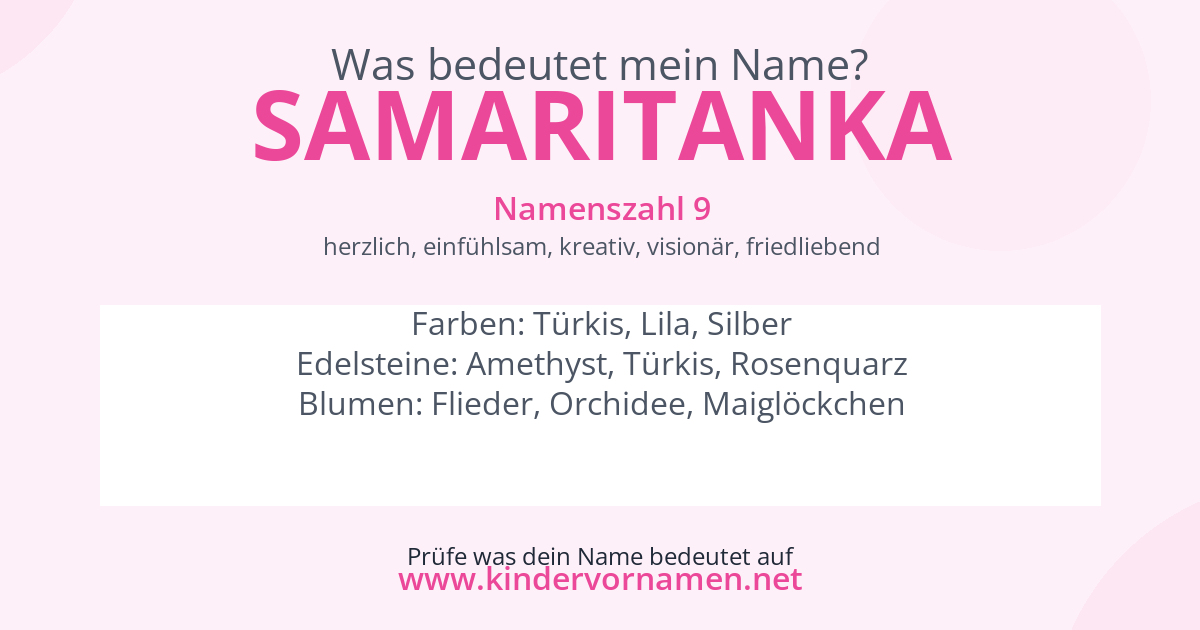 Was bedeutet der Name Samaritanka?