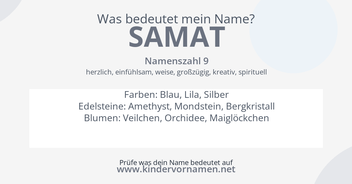 Was bedeutet der Name Samat?