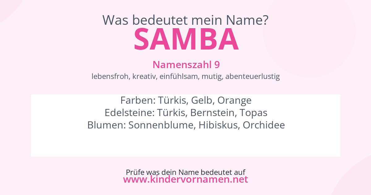 Was bedeutet der Name Samba?