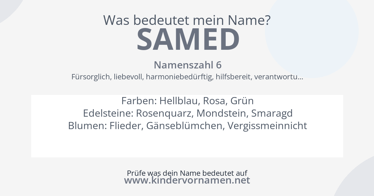 Was bedeutet der Name Samed?