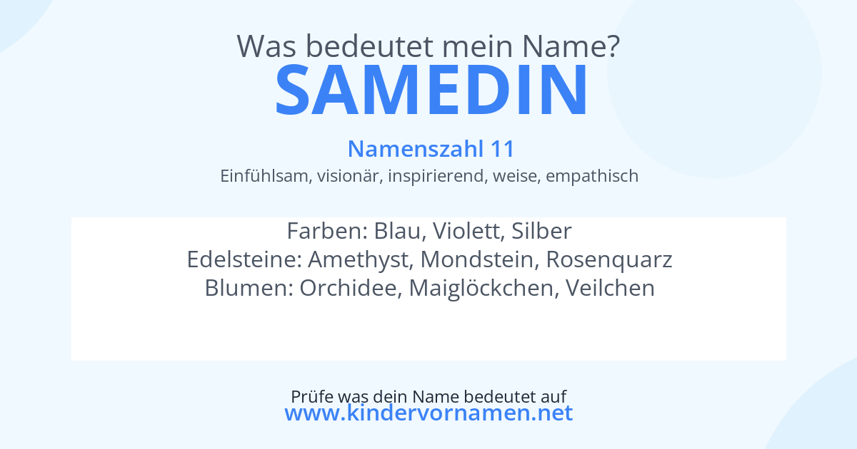 Was bedeutet der Name Samedin?