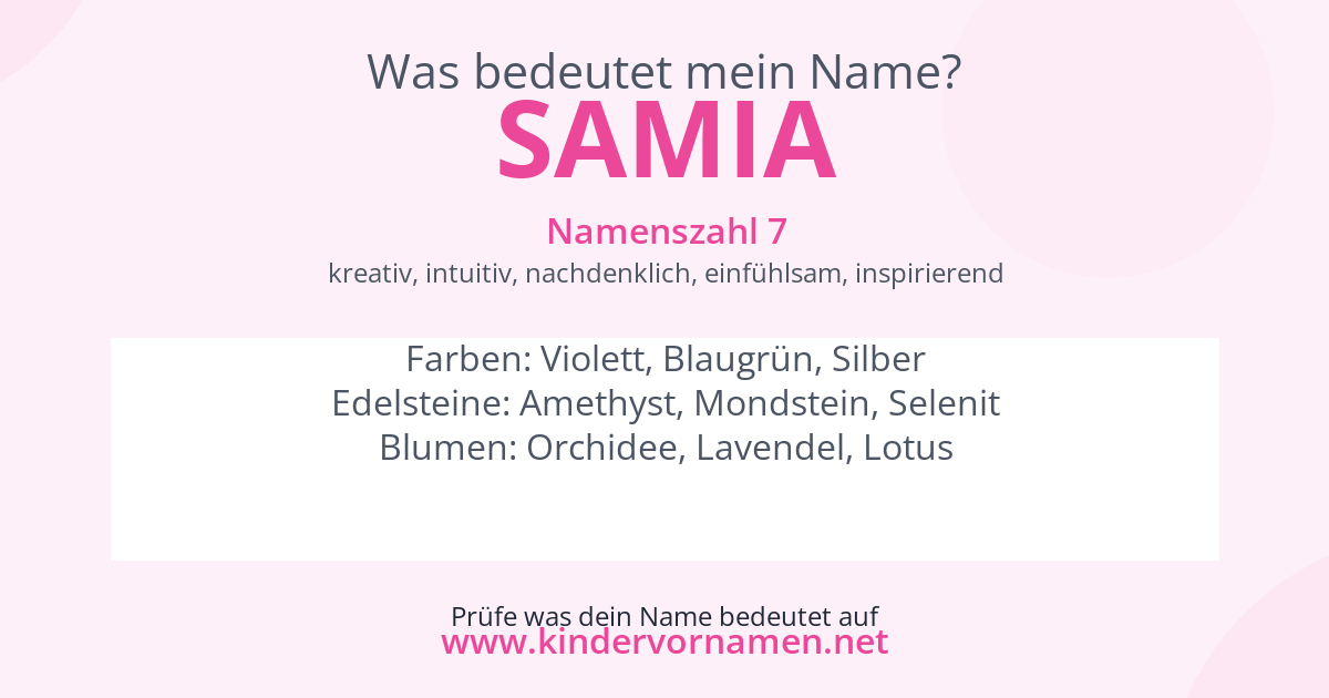 Was bedeutet der Name Samia?