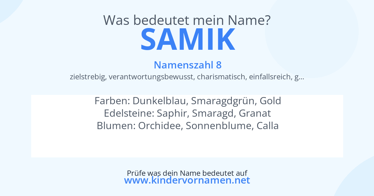 Was bedeutet der Name Samik?