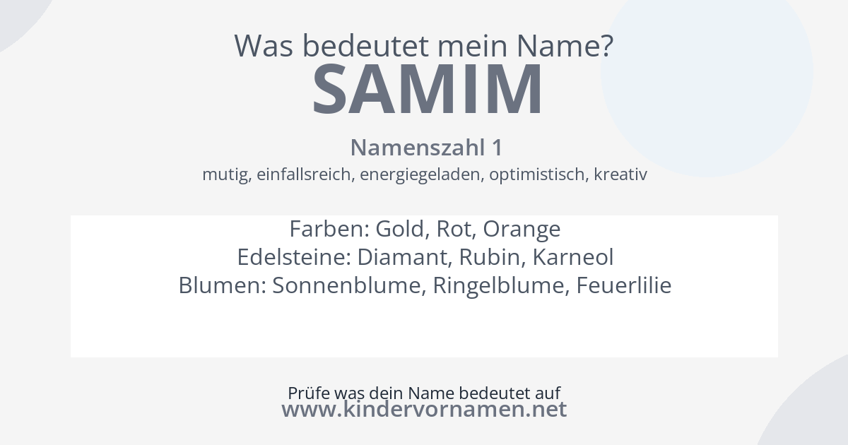 Was bedeutet der Name Samim?