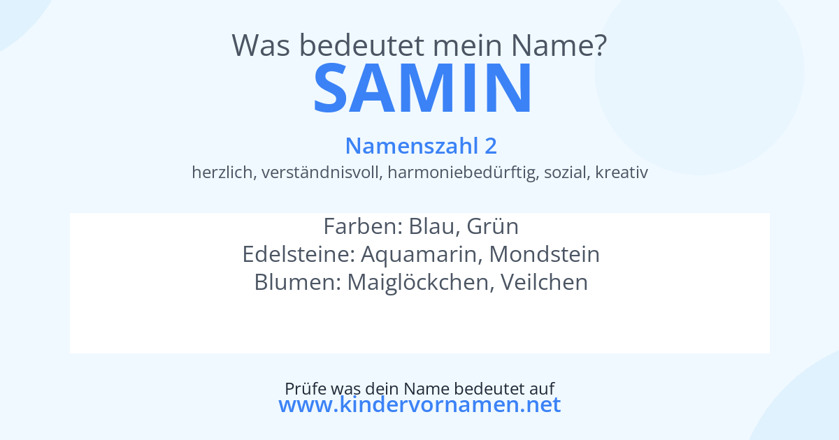 Was bedeutet der Name Samin?