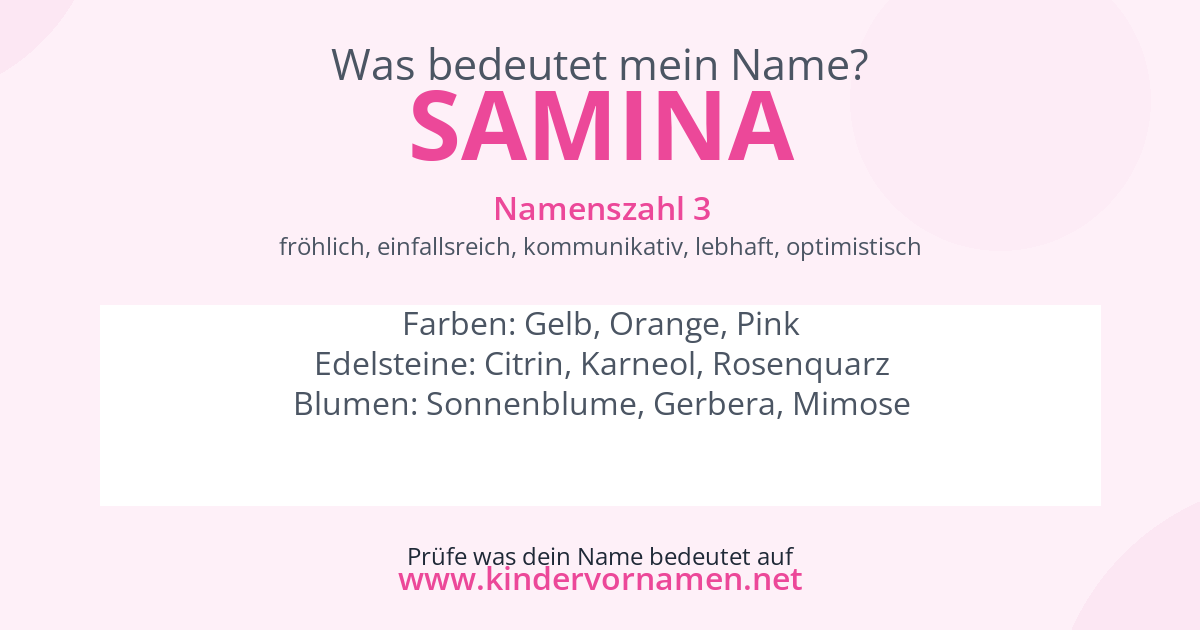 Was bedeutet der Name Samina?