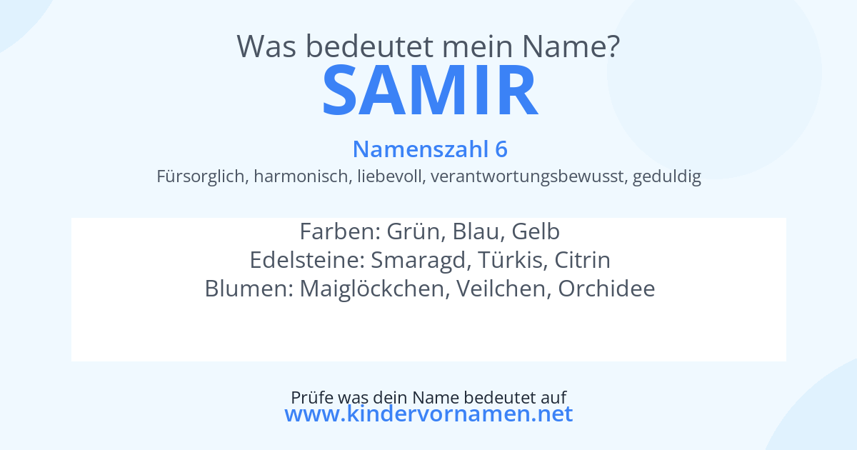 Was bedeutet der Name Samir?