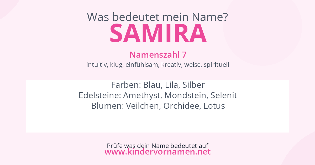 Was bedeutet der Name Samira?