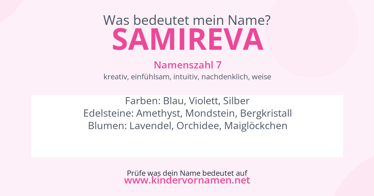 Was bedeutet der Name Samireva?