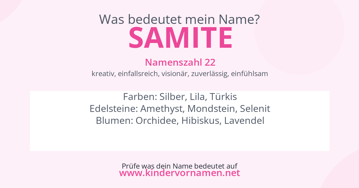Was bedeutet der Name Samite?