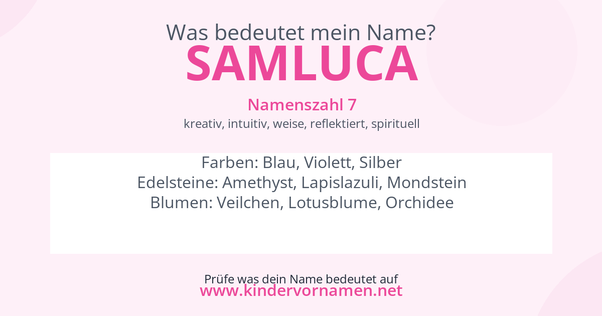 Was bedeutet der Name Samluca?