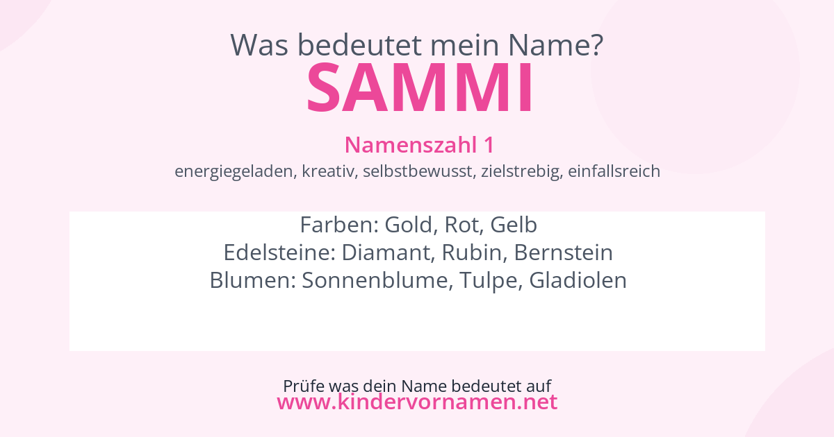 Was bedeutet der Name Sammi?