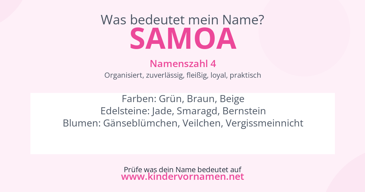 Was bedeutet der Name Samoa?