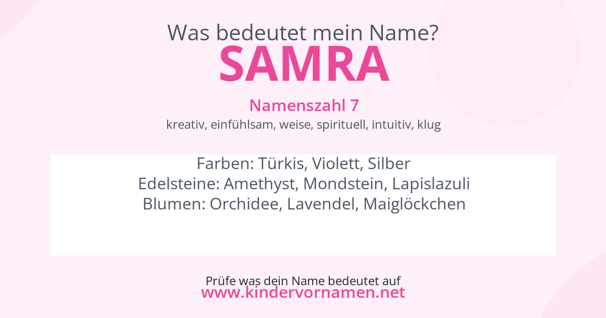Was bedeutet der Name Samra?