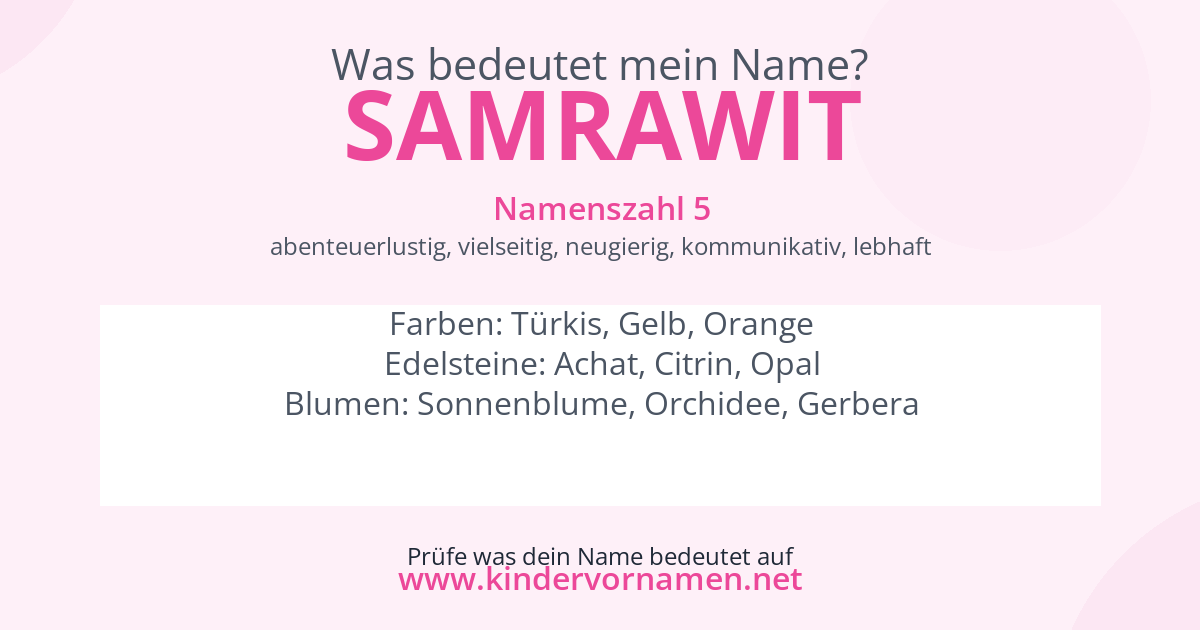 Was bedeutet der Name Samrawit?