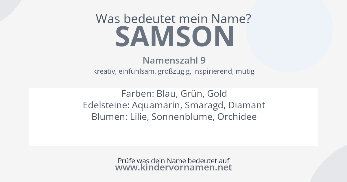 Was bedeutet der Name Samson?