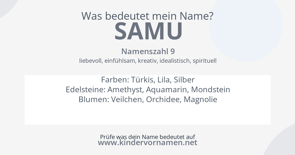 Was bedeutet der Name Samu?