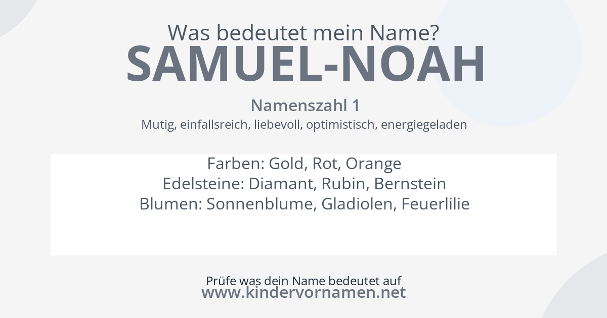 Was bedeutet der Name Samuel-Noah?