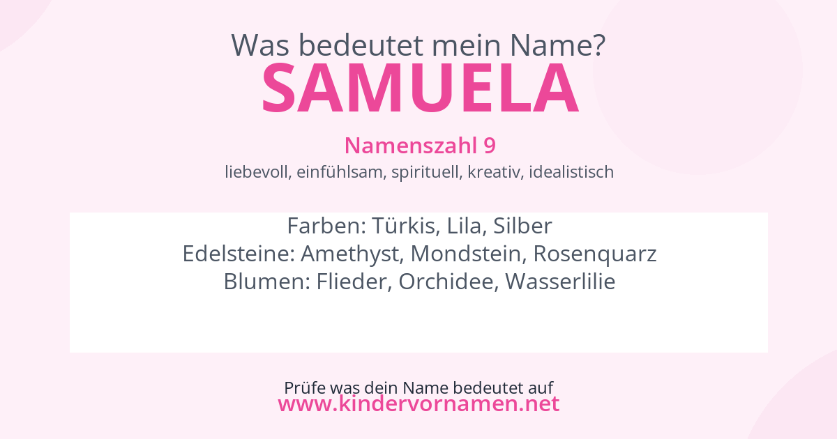 Was bedeutet der Name Samuela?