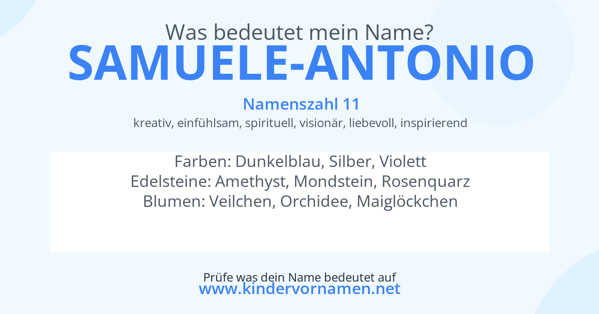 Was bedeutet der Name Samuele-Antonio?