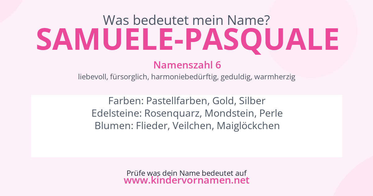 Was bedeutet der Name Samuele-Pasquale?