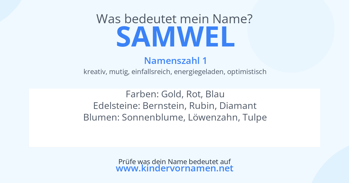 Was bedeutet der Name Samwel?
