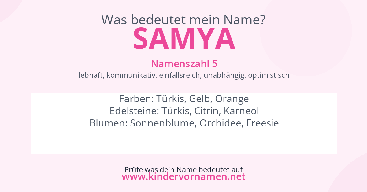 Was bedeutet der Name Samya?