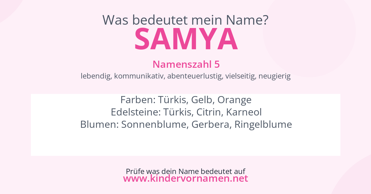 Was bedeutet der Name Samya?