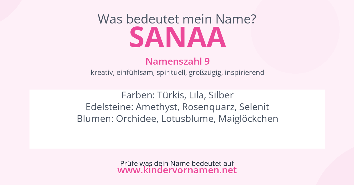 Was bedeutet der Name Sanaa?