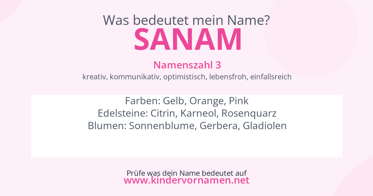 Was bedeutet der Name Sanam?