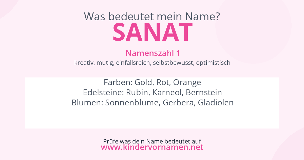 Was bedeutet der Name Sanat?