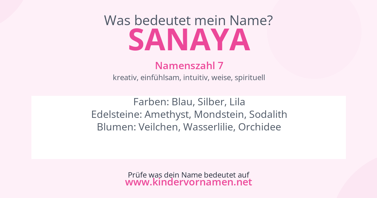 Was bedeutet der Name Sanaya?