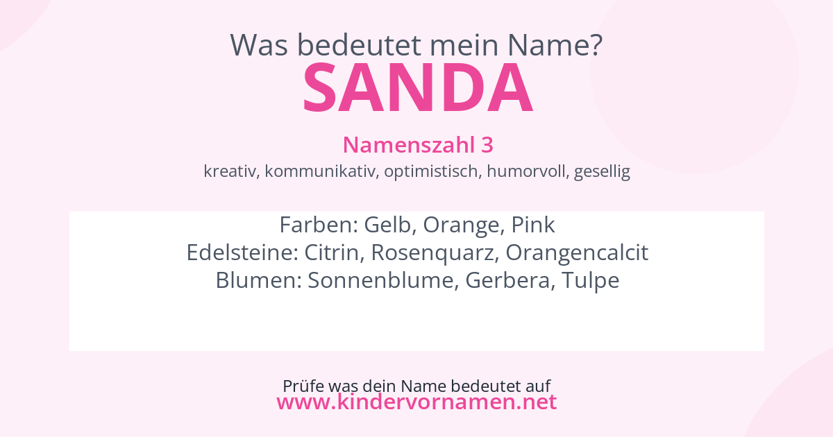 Was bedeutet der Name Sanda?