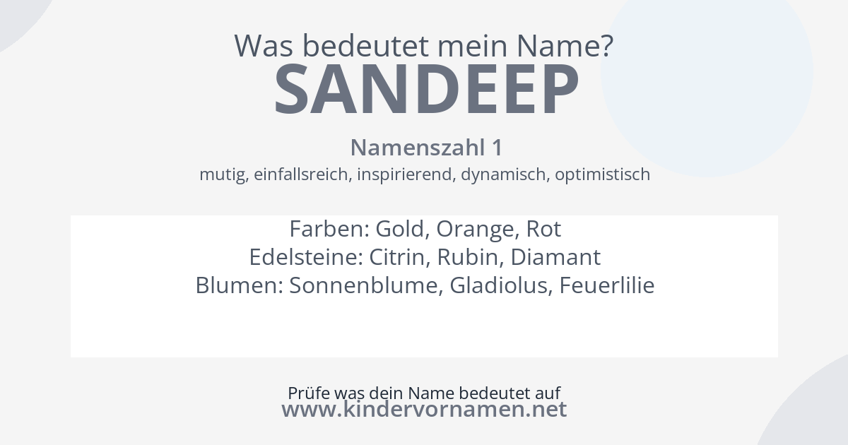 Was bedeutet der Name Sandeep?