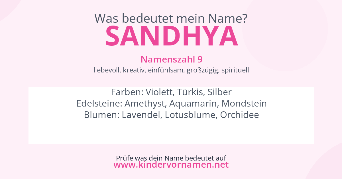 Was bedeutet der Name Sandhya?