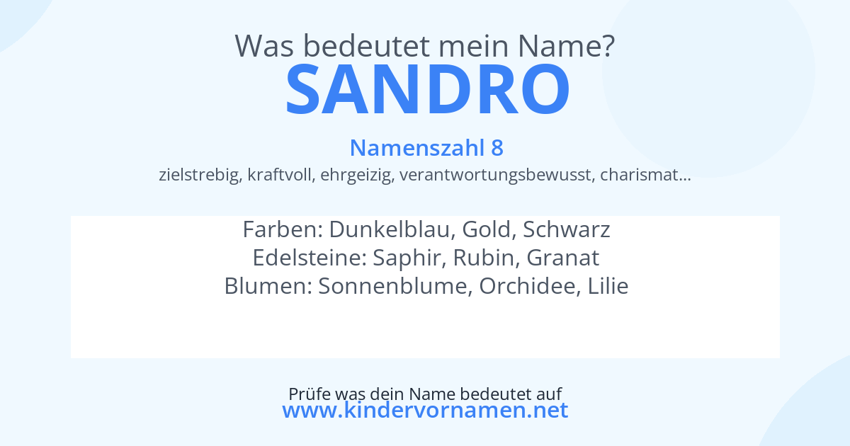 Was bedeutet der Name Sandro?