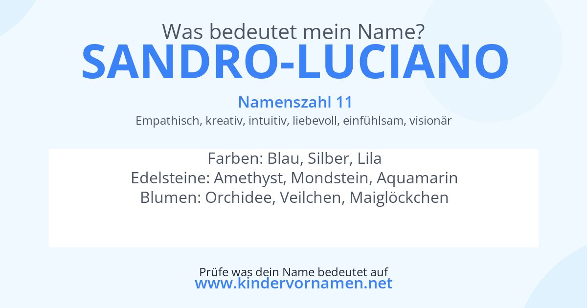 Was bedeutet der Name Sandro-Luciano?