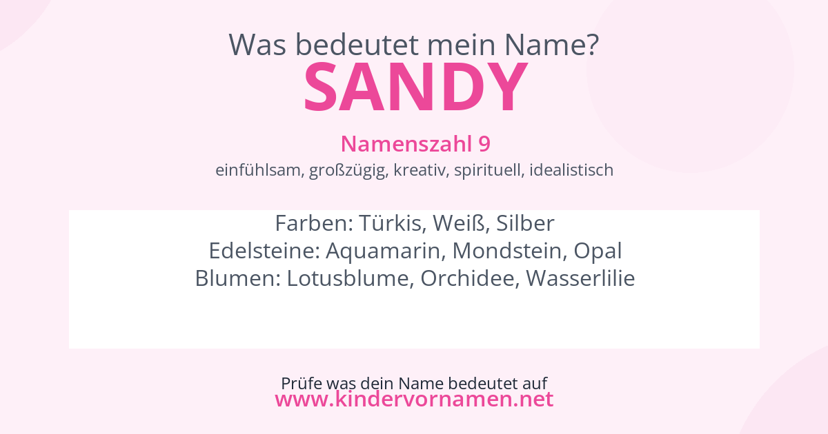 Was bedeutet der Name Sandy?