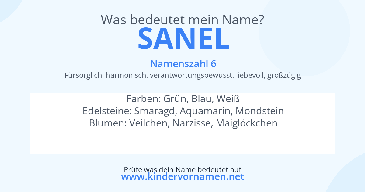 Was bedeutet der Name Sanel?