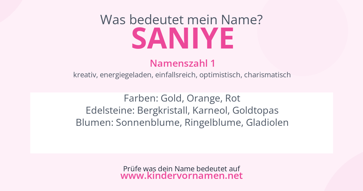 Was bedeutet der Name Saniye?