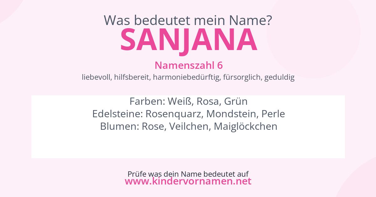Was bedeutet der Name Sanjana?