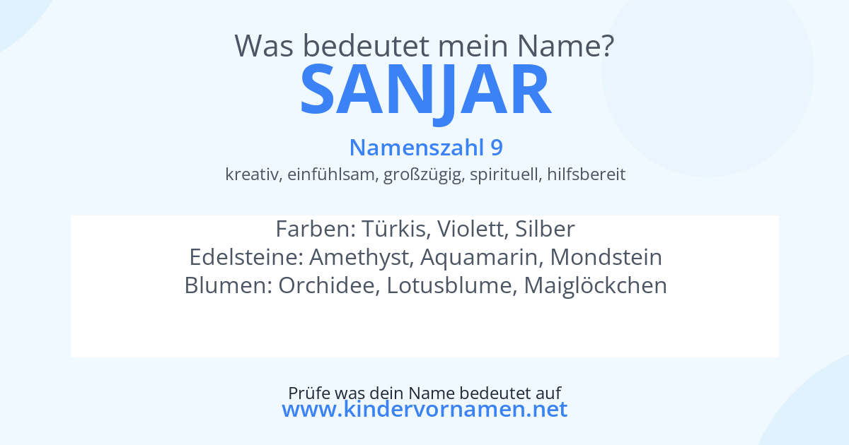 Was bedeutet der Name Sanjar?